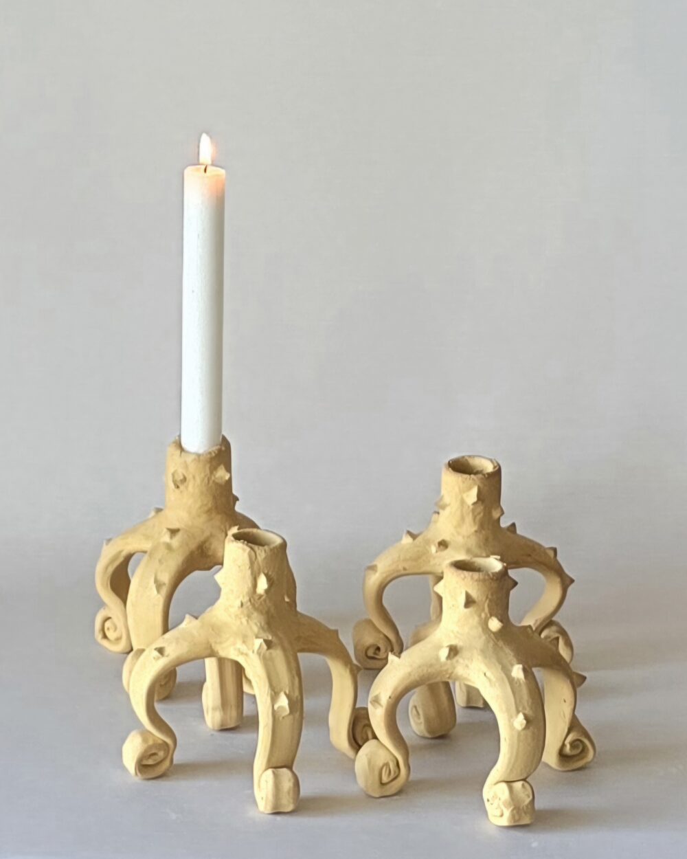 Ljusstake "Taggad" GUL